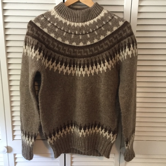 Vintage Sweaters - Vintage Viking Icelandic-Style 100% Wool Sweater